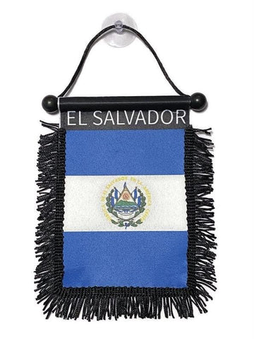 El Salvador Hanging Mirror Flag