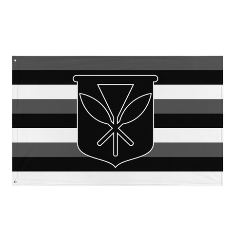 Kanaka Maoli Banner Flag-(Blacked Out)