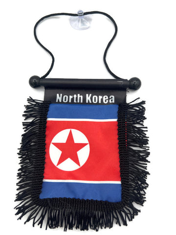 North Korea Car Mirror Flag