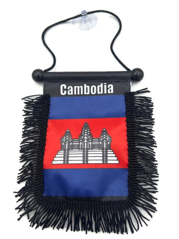 Cambodia Car Mirror Flag